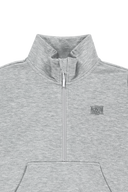 MARITHE SPORT W OVERSIZED SOFT BRUSHED HALF ZIP-UP IN HEATHER GREY