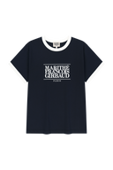 AEROCOOL CLASSIC LOGO RINGER TEE IN NAVY
