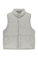 HIGH NECK DOWN VEST IN LIGHT GRAY