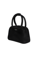 CLASSIC LOGO SATIN MINI TOTE BAG IN BLACK
