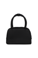 CLASSIC LOGO SATIN MINI TOTE BAG IN BLACK