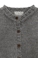 HANDMADE BUTTON CROP CARDIGAN IN GRAY