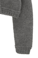HANDMADE BUTTON CROP CARDIGAN IN GRAY