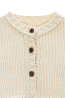 HANDMADE BUTTON CROP CARDIGAN IN IVORY