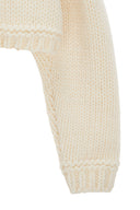 HANDMADE BUTTON CROP CARDIGAN IN IVORY