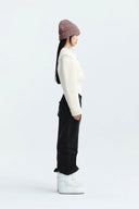HANDMADE BUTTON CROP CARDIGAN IN IVORY