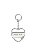 SEOUL LOGO HEART METAL KEYRING IN WHITE