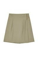 BERMUDA WRAP SKIRT PANTS IN BEIGE