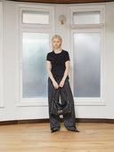 TIED DETAIL STRING TOP IN BLACK