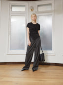 TIED DETAIL STRING TOP IN BLACK