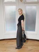 TIED DETAIL STRING TOP IN BLACK