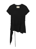 TIED DETAIL STRING TOP IN BLACK