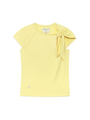 UNBALANCE TIED SHIRRING TOP IN LIGHT YELLOW