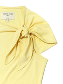 UNBALANCE TIED SHIRRING TOP IN LIGHT YELLOW