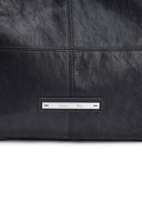 SIDE STRING LEATHER SHOULDER BAG IN BLACK