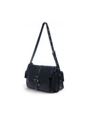 DUAL POCKET MESSENGER BAG IN BLACK