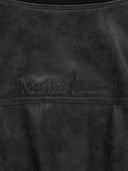黑色短版領口變形皮質夾克 (CROP LEATHER BLOUSON)