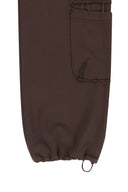 翻摺細節運動褲 (WAIST FOLDING JERSEY PANTS) - 棕色