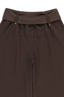 翻摺細節運動褲 (WAIST FOLDING JERSEY PANTS) - 棕色
