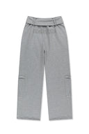 打褶細節平紋針織長褲 (WAIST FOLDING JERSEY PANTS)，灰色