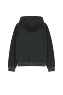 COLOR BLOCK LOGO HOODY TOP IN BLACK