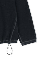 BOUCLE TEXTURE KNIT ZIP UP IN DARK NAVY