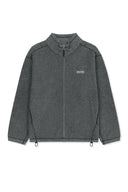 BOUCLE TEXTURE KNIT ZIP UP IN GRAY