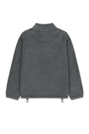 BOUCLE TEXTURE KNIT ZIP UP IN GRAY