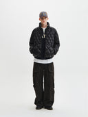 MIX QUILTED LIGHT DOWN JUMPER IN BLACK