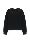 BOUCLE TEXTURE KNIT PULLOVER IN BLACK