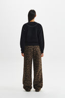 BOUCLE TEXTURE KNIT PULLOVER IN BLACK