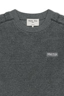 BOUCLE TEXTURE KNIT PULLOVER IN GREY