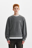 BOUCLE TEXTURE KNIT PULLOVER IN GREY