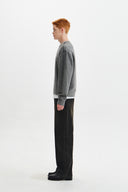 BOUCLE TEXTURE KNIT PULLOVER IN GREY