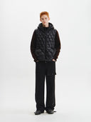MIX QUILTED LIGHT DOWN VEST IN BLACK