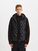 MIX QUILTED LIGHT DOWN VEST IN BLACK