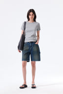 CARPENTER BERMUDA DENIM PANTS IN CHARCOAL GREY image 9