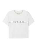 MATIN KIM LOGO CUTTED CROP TOP IN BLACK image 6
