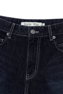 STITCH POINT DENIM SHORTS IN BLACK image 3