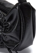 HALF SHIRRING RIBBON ROUND BAG IN BLACK image 5