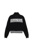 SPELL POINT STRIPE KNIT CARDIGAN IN BLACK image 1