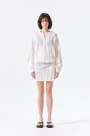 MESH LOGO WRAP MINI SKIRT IN WHITE image 5
