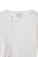 SNAP DETAIL SLIM TOP IN IVORY image 15