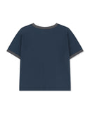 MATIN LOGO RINGER CROP TOP IN NAVY image 2