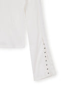 SNAP DETAIL SLIM TOP IN IVORY image 16