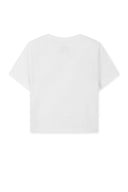 MATIN KIM LOGO CUTTED CROP TOP IN WHITE image 2