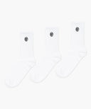 CIRCLE LOGO SOCKS 3PACK IN WHITE image 4