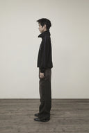 CUT OUT HALF ZIP SWEATSHIRT FOR MEN IN BLACK image 8