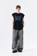 RAW EDGE CUT OUT SLEEVELESS TOP FOR MEN IN BLACK image 9