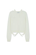 STRING DETAIL KNIT CARDIGAN IN CREAM image 14